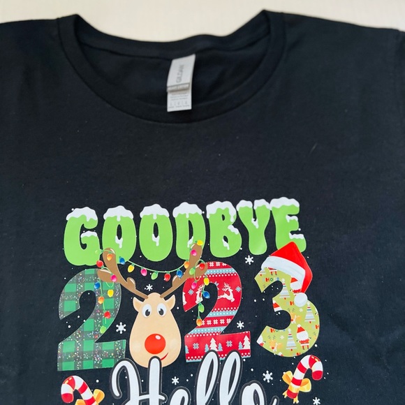 Goodbye 2023 Hello 2024 Happy New Year's Eve T Shirt - Picture 3 of 3